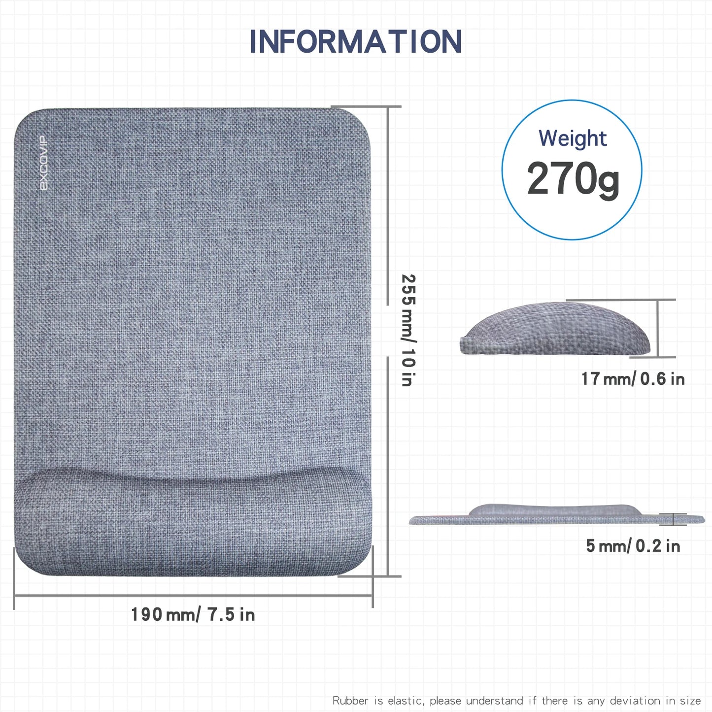 EXCO Ergonomic Mouse Pad with Silicone Wrist Support Rest Comfortable Computer Mousepad Non-Slip PU Base for Home Office Laptop