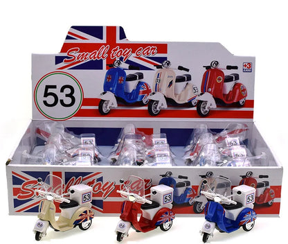 Cute Diecast Alloy Metal Car Bus Motor Tricycle Motorcycle Taxi Model Toy Children Birthday Gift