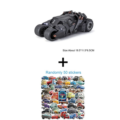 Alloy 1:24 Batmobile Diecast Model Toys Car Collectible Sound Light Doors Opened Rear Wheel Suspension Armored Cars for Kid Gift