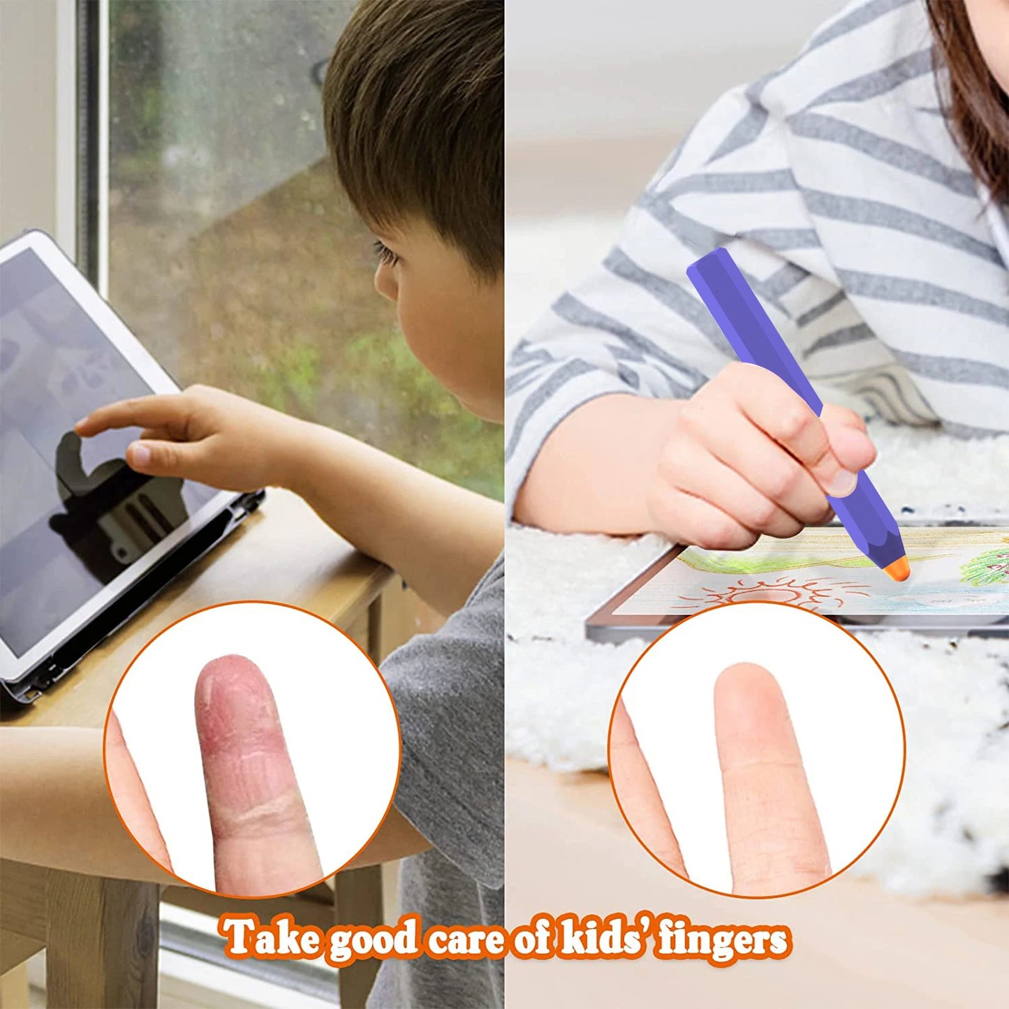 Universal Pencil Stylus For Kids Anti-slip Silicone Smooth Tablet Touch Screen Capacitive Pen Drawing