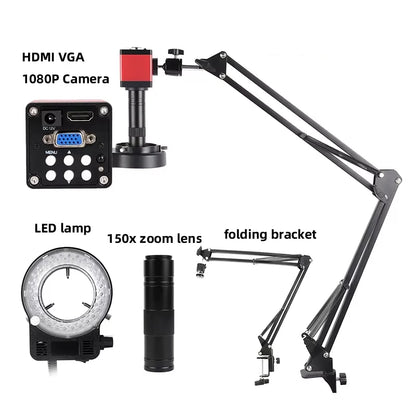 4K 48MP HDMI TYPE-C Microscope With 360° Adjustable Arm, 0-150X Magnification for Electronics Repair  EU/US/MX/Brazil Warehouse