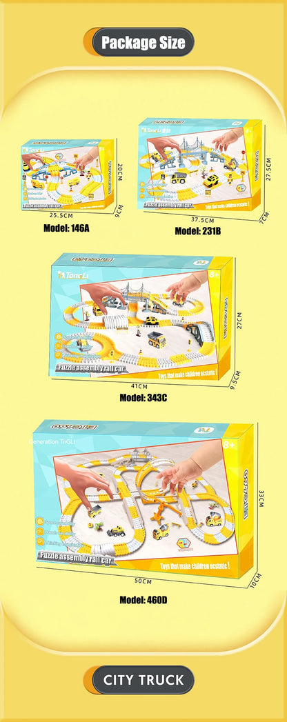 Kids Electric Track Toy Engineering Minin Car Set Puzzle Boy Toys Track Car Train Toys For Children Birthday Christmas Gifts