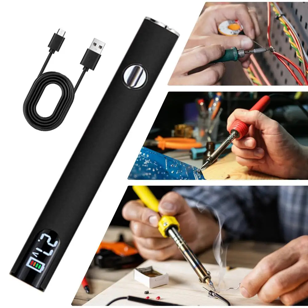 Electric Soldering Iron Rechargeable And Temperature Adjustment Welding Repair Tool Wire Soldering Pen Electronics Soldering Kit