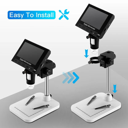 Elikliv DM4S 4.3 Inch LCD Digital Microscope 1000X LED 1080P Video Camera Microscope For Electronics Soldering Phone Repair Coin