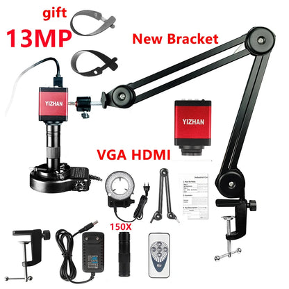 4K 48MP HDMI TYPE-C Microscope With 360° Adjustable Arm, 0-150X Magnification for Electronics Repair  EU/US/MX/Brazil Warehouse