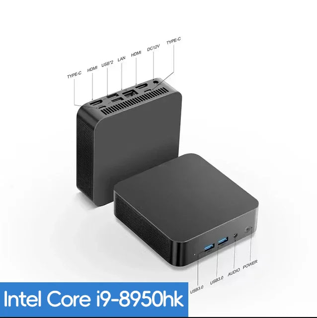 Mini PC Windows 11 Intel Core i9-8950HK 16GB RAM 1/2TB SSD Bluetooth 5.2 WiFi6 1000M Ethernet Gaming Computer Office Computers