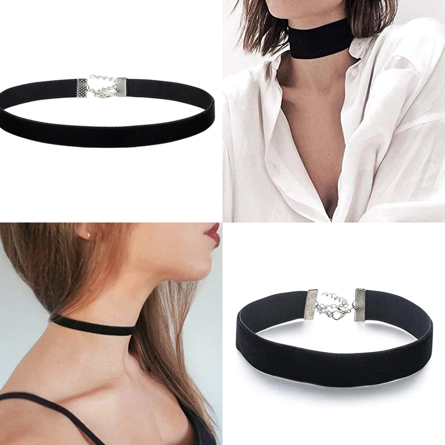 Fashion Sexy Punk Gothic Black Velvet Choker Necklaces Simple Vintage Clavicle Neck Chain Women Girls Party Jewelry Accessories