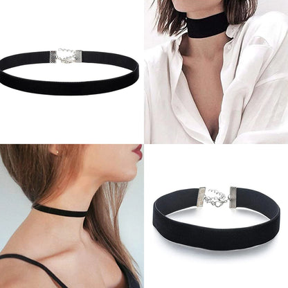 Fashion Sexy Punk Gothic Black Velvet Choker Necklaces Simple Vintage Clavicle Neck Chain Women Girls Party Jewelry Accessories