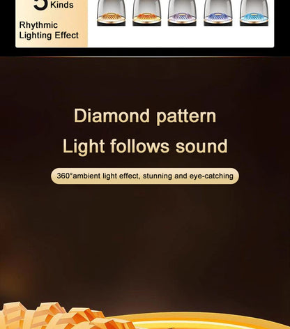 5th Glass Bluetooth Speaker Subwoofer Colorful Home High Volume Wireless Smart Computer Speaker ﻿Electronics Desk Accessories