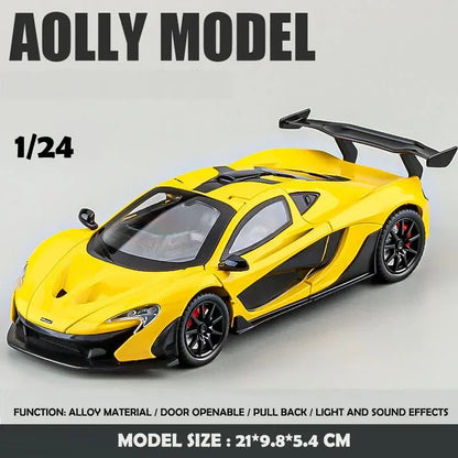 1:24 Scale P1 Supercar Alloy Car Diecast Metal With Sound & Light Model Collect Hobby Model Ornaments Gift For Boys