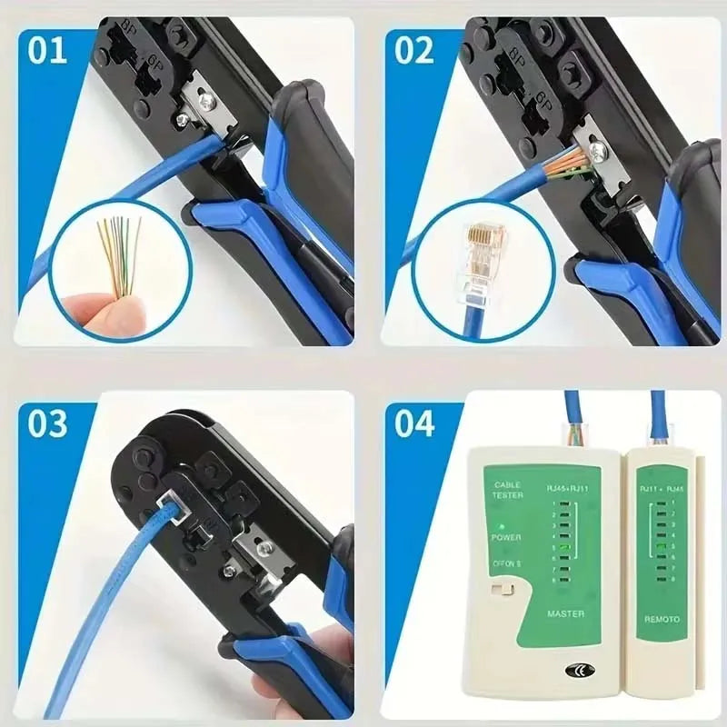 50 PCs RJ45 Connector Connector Network Unshielded RJ45 Perforated Crystal Head Network Cable