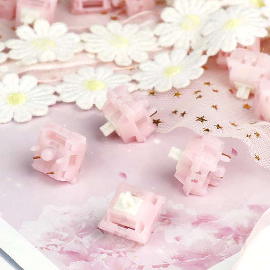 MMD Princess Silent Pink Switch 5 Pin Linear 32g Switches 21mm Spring Lubricated LY PC Mechanical Keyboard Switch Type Fast Mute