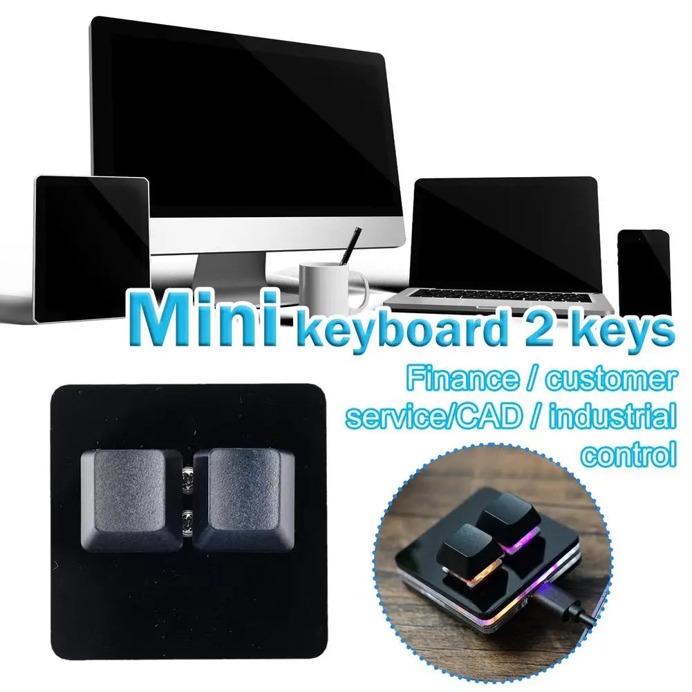 OSU 2 Keys Macro Programming Keyboard RGB Mini Custom Gaming  Keyboard For Linux/ MacOS /Android /Raspberry Pi