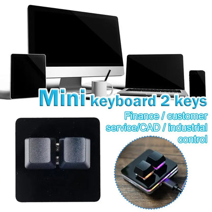 OSU 2 Keys Macro Programming Keyboard RGB Mini Custom Gaming  Keyboard For Linux/ MacOS /Android /Raspberry Pi
