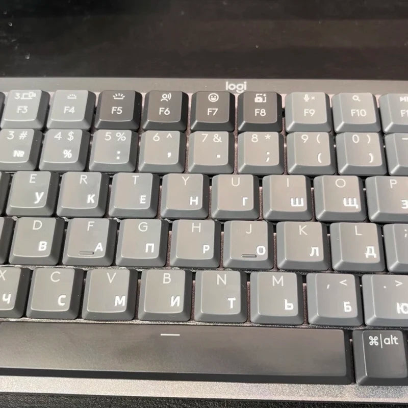 【Russian】Tear-Off Film Keyboard Stickers for Desktop and Laptop Keys, Single Letter Stickers, Transparent Side-Engraved Stickers