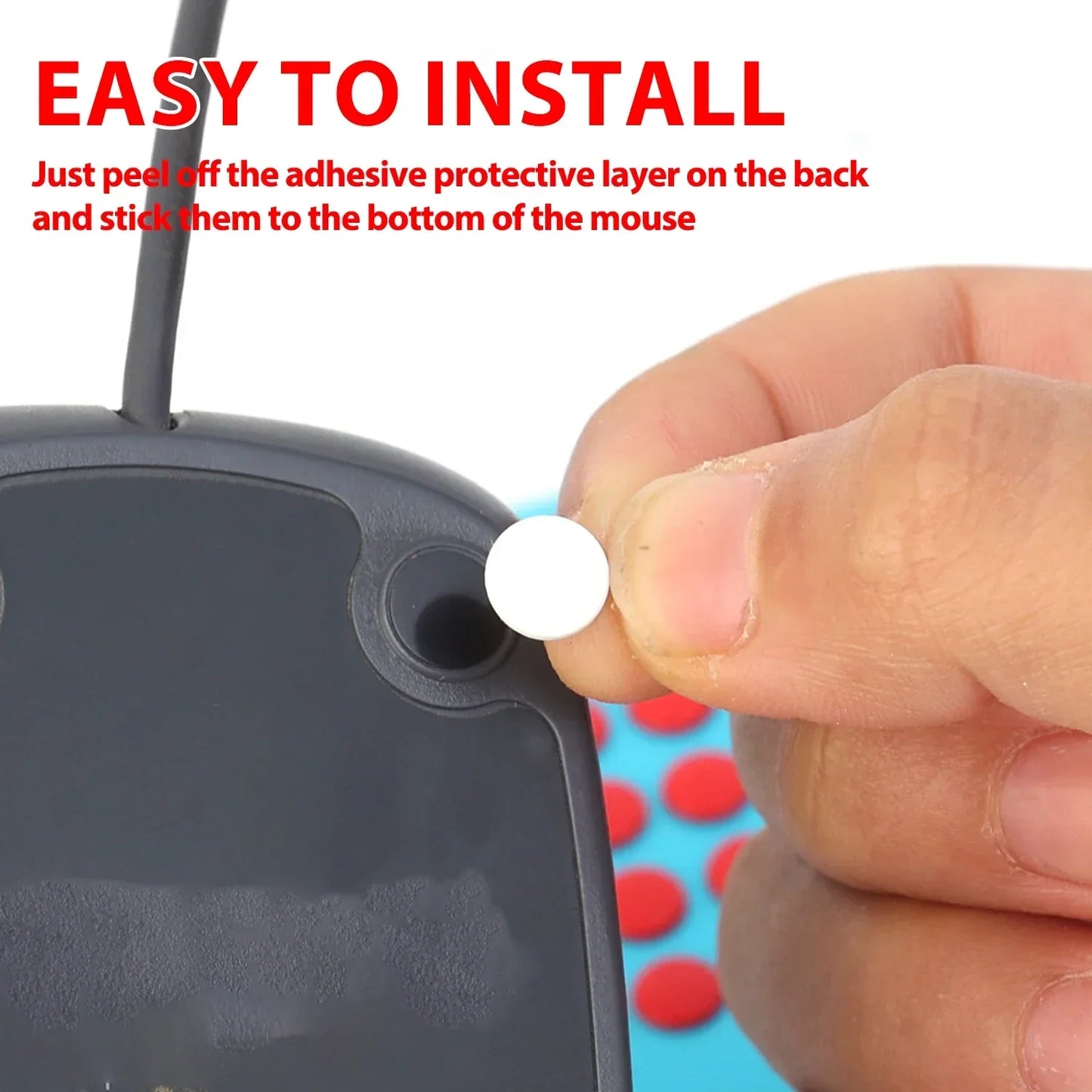 Mouse Feet Replacement Rounded Dots Universal Mouse Skates DIY Mice Glide Feet Wear Resistant Small Round Dot for Glass Mousepad