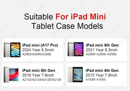 Case For iPad 7/8/9th 10.2 5/6th 9.7,10th 10.9 A16 11, Air 10.9 11 M2 M3,  mini 5 6 7, Pro 11 M4, Silicone Protective Cover