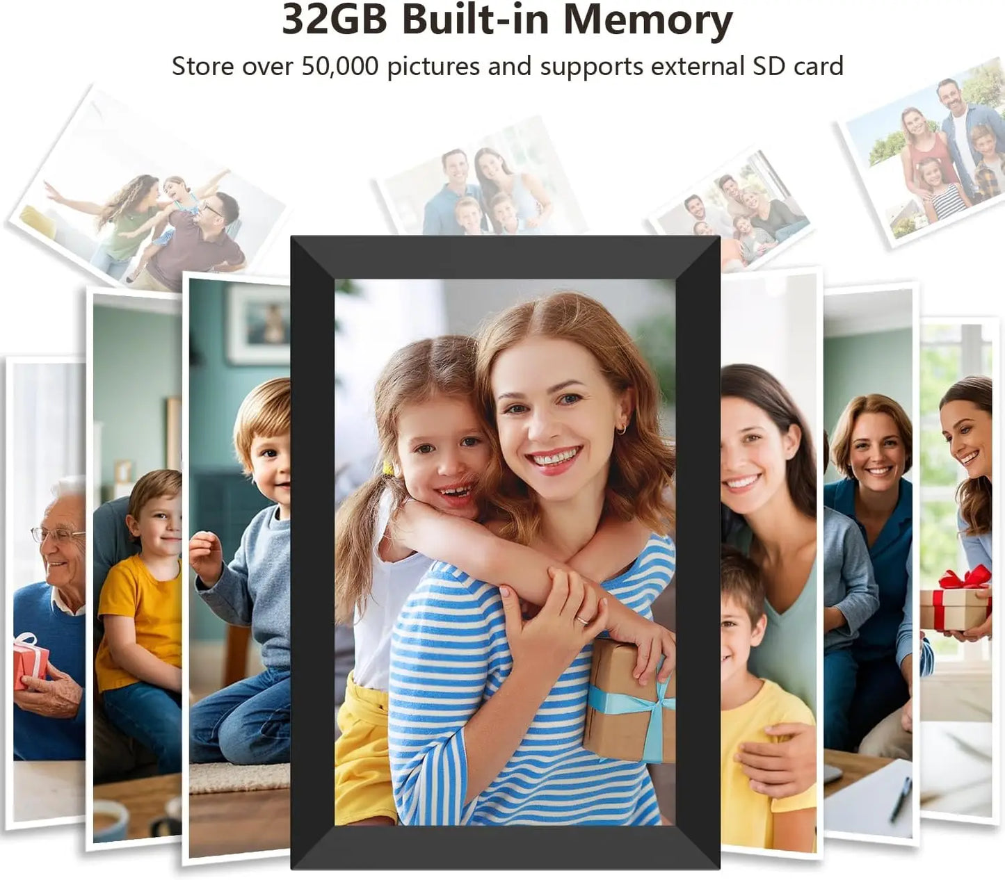 SSAWIFIFRAME Digital Photo Frame 10.1 inch WiFi Digital Picture Frame IPS Touch Screen 32GB Storage Auto-Rotate