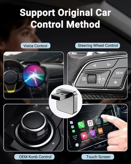 XUDA 2 in1 Wired to Wireless CarPlay Android Auto Adapter for OEM Car Stereo With USB Dongle Smart Mini Box Plug and Play Blueto