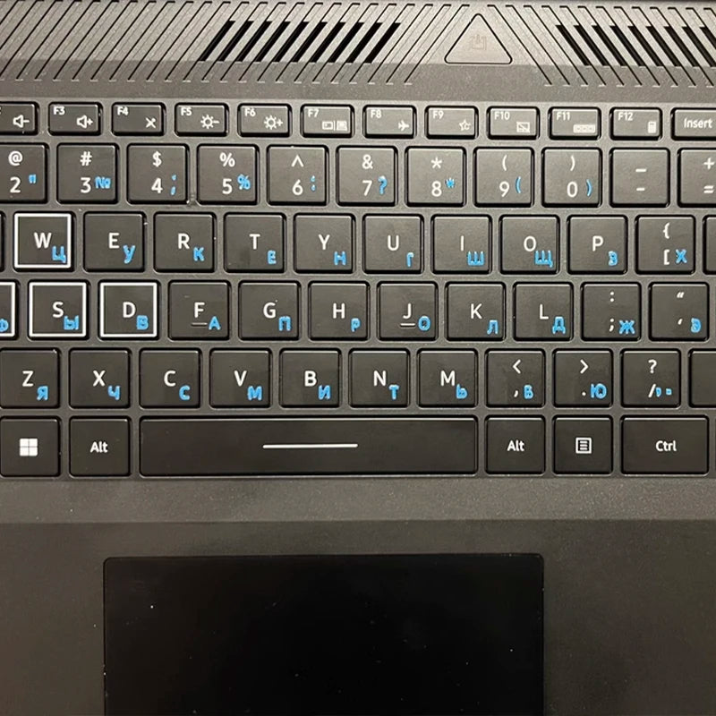 【Russian】Tear-Off Film Keyboard Stickers for Desktop and Laptop Keys, Single Letter Stickers, Transparent Side-Engraved Stickers