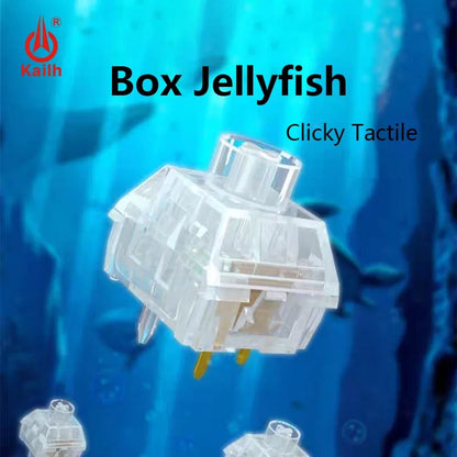 Kailh Box Jellyfish Switch Clicky Tactile 5-Pin Mechanical Keyboard Switch RGB Custom Fully Transparent Keyboard Kit Pre-lubed