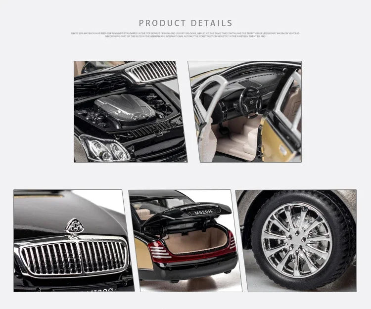 1:24 Maybach 62s S650 Alloy Car Model Diecasts & Toy Vehicles Toy Car Metal Collection Toy Kid Toys for Children Kids Gifts