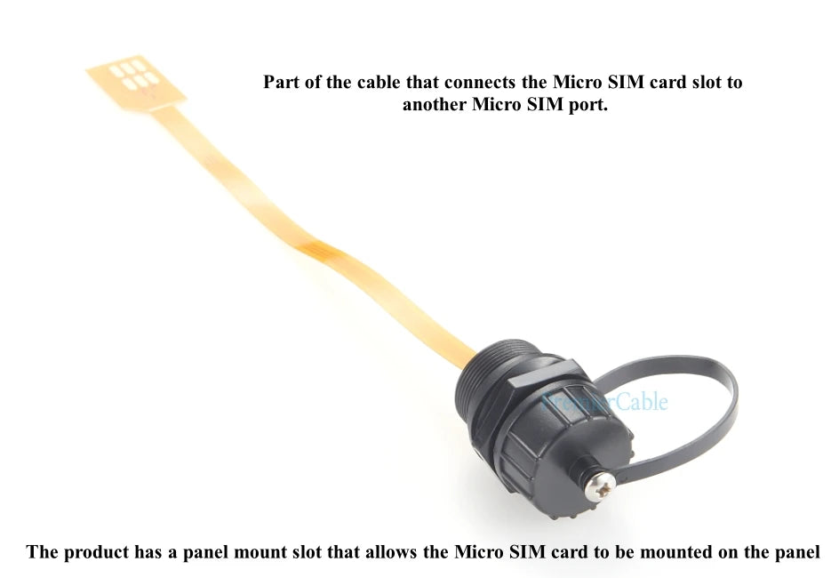 Waterproof Micro SIM Extension Cable kit Extender Panel Mount IP67 SIM Card Slot Outdoor Enclosure Micro-SIM Flexible Card