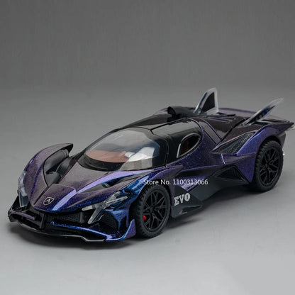 1/32 Metal Die Cast Apollo EVO Cars Model Toy with Light and Music Sports Car Toys Doors Opened Vehicles for Kids Birthday Gifts