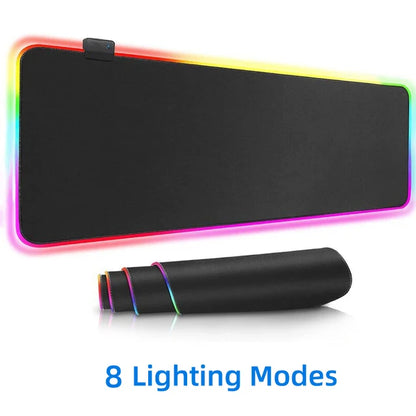 RGB LED Light Gaming Mousepad Waterproof Large Mouse Pad Gamer Mouse Carpet Big Mause Keyboard Pad PC Desk Play Mat with Backlit