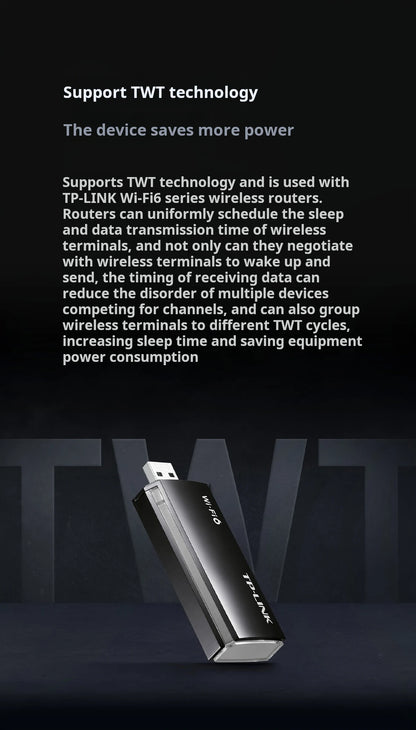 TP-LINK WiFi 6 AX3000 Dual-Band Wireless USB Network Card, Compatible with Windows 11/10, TL-XDN9000