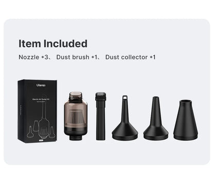 Ulanzi 2 in 1 Camera Dust Remover Vacuum Cleaner Electric Air Duster Kit for DSLR Camera Lens Computer Keyboards Room Cleaner