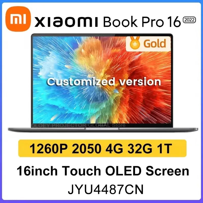 Xiaomi Book Pro 16 2022 1260P/1240P 2050 4G 16Inch 4K OLED Touch Screen Mi Book