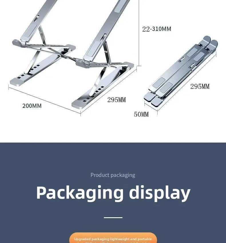 Portable Aluminum Alloy N8 Notebook Stand Desktop Computer Bracket Foldable Double Layer Suspension Style Office Supplies