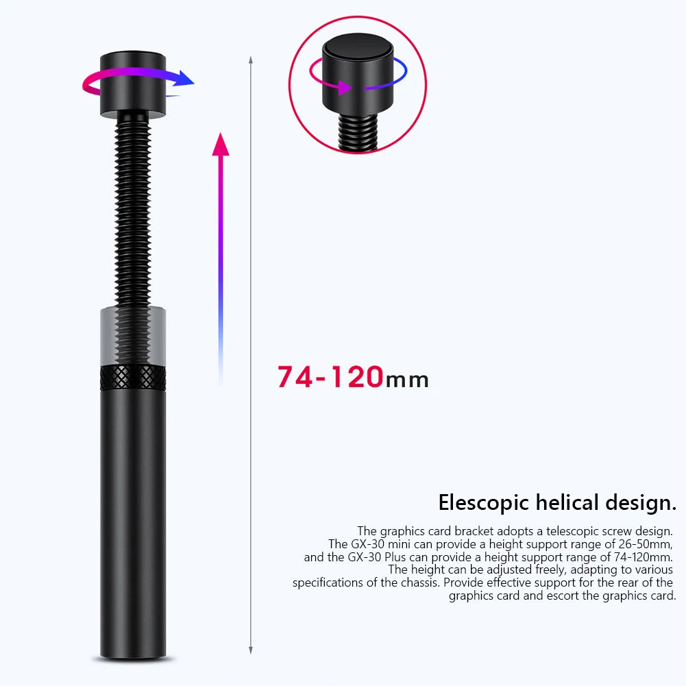 Graphics Card GPU Brace Support Aluminum Alloy Video Card Sag Holder Bracket GPU Sag Bracket Computer PC Case Mount Bracket