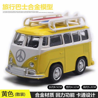 Cute Diecast Alloy Metal Car Bus Motor Tricycle Motorcycle Taxi Model Toy Children Birthday Gift