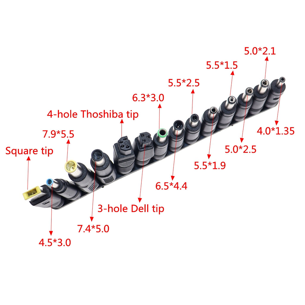 56pcs Universal Laptop AC DC Jack Power Supply Adapter Connector Plug for Lenovo Acer Toshiba HP Dell Notebook Cable Cord