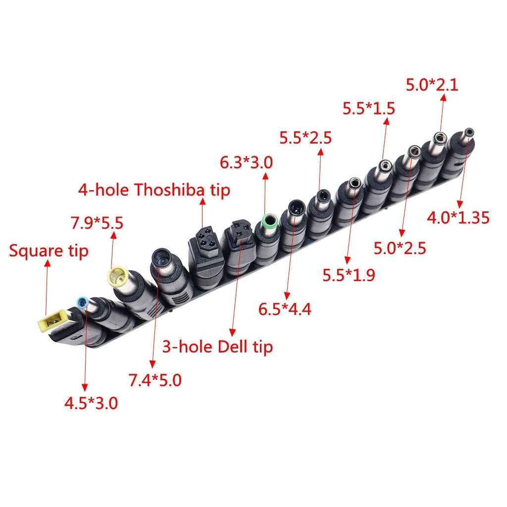 56pcs Universal Laptop AC DC Jack Power Supply Adapter Connector Plug for Lenovo Acer Toshiba HP Dell Notebook Cable Cord