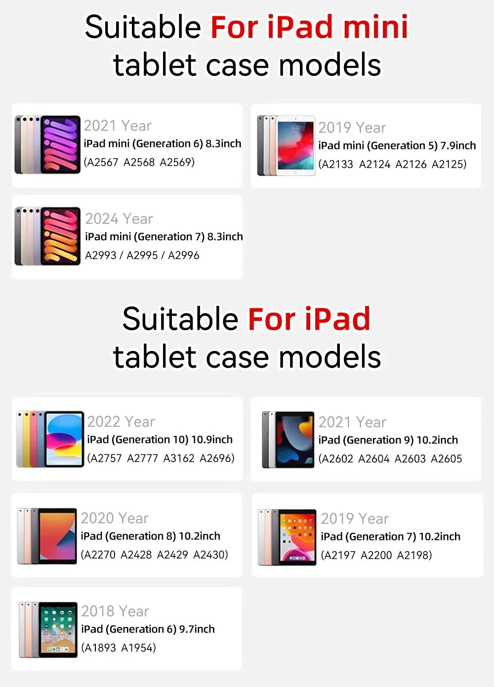 For iPad 10th Gen Case iPad 7/8/9th10.2 Air 4 5 10.9 Pro11 12.9 13 5/6th Air2 9.7 Air3 Pro 10.5 Mini 4 5 6 7 Air11 Air13 Cover