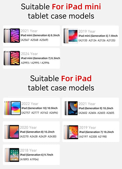 For iPad 10th Gen Case iPad 7/8/9th10.2 Air 4 5 10.9 Pro11 12.9 13 5/6th Air2 9.7 Air3 Pro 10.5 Mini 4 5 6 7 Air11 Air13 Cover