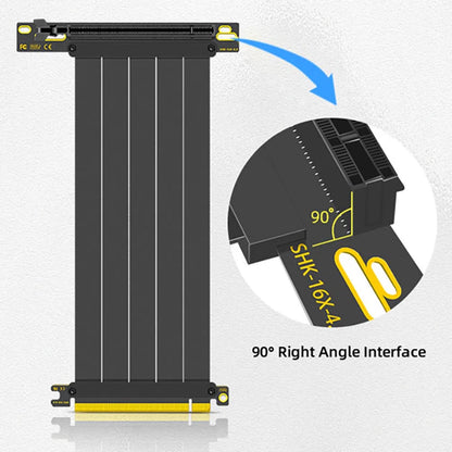 TEUCER PCI-E 4.0 X16 Riser Cable Video Card EMI Shielded High-Speed Flexible Extender PCI Express Gen 4 GPU Extension Cord