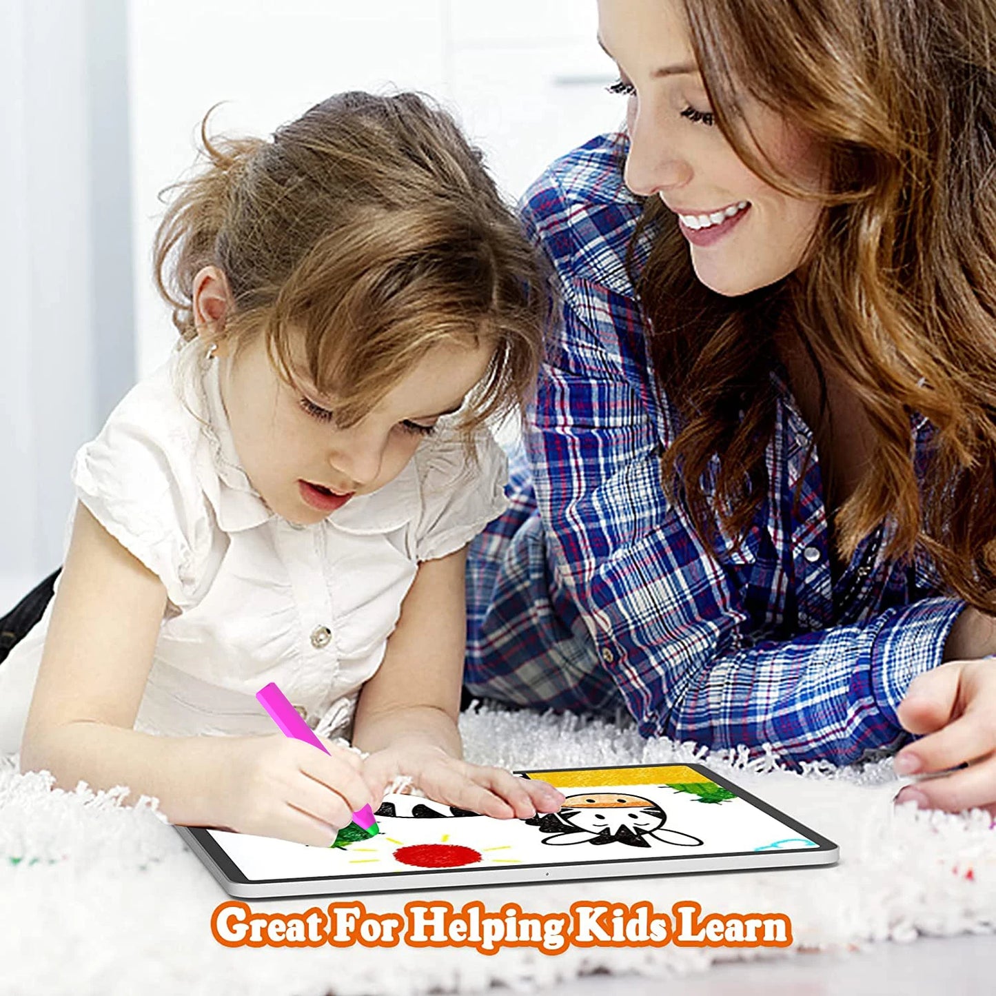 Universal Pencil Stylus For Kids Anti-slip Silicone Smooth Tablet Touch Screen Capacitive Pen Drawing