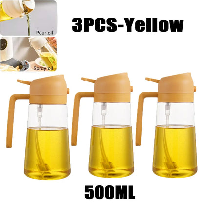 200/300/500ml Oil Spray Bottle BBQ Cooking Olive Oil Sprayer Plastic Baking Oil Spray Empty Bottle Vinegar Bottle Or  Oil brush