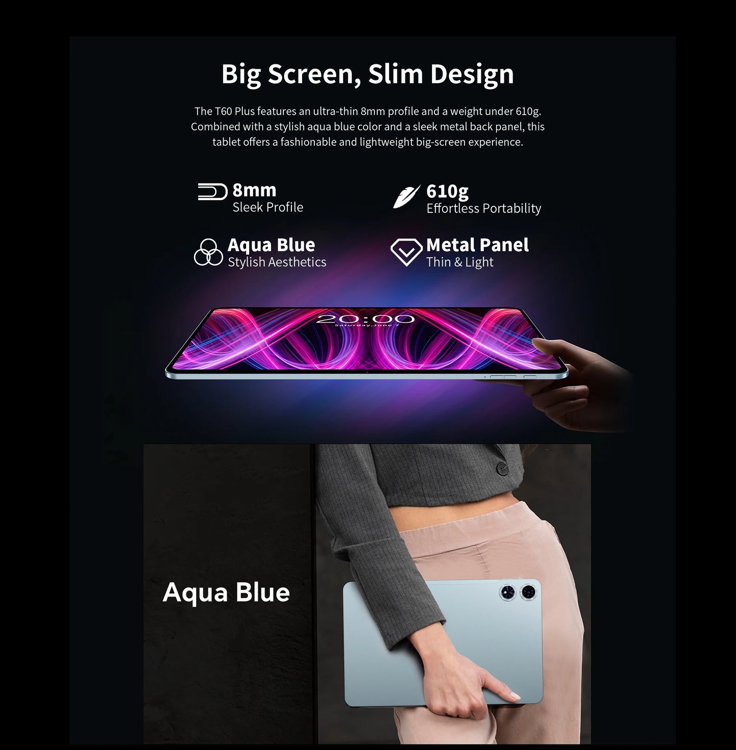 【World Premiere】Teclast T60 Plus 12" 90Hz 2K Display Android 14 L1 MTK Helio G88 6GB/128GB 8000mAh Battery 4G LTE Global Version