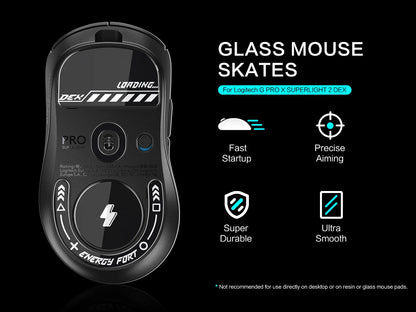 Mouse Skates Feet Curved Edges Glass Mouse Feet for Logitech G PRO X SUPERLIGHT 2 DEX Mouse Glides Gaming Mouse Feet Replacement