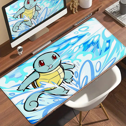 HD Gaming Keyboard Rug Laptop Japan Cool Anime Mouse Pad XXL P-pokemon Desk Mat PC Squirtles Gamer Cabinet Extended Mousepad Rug