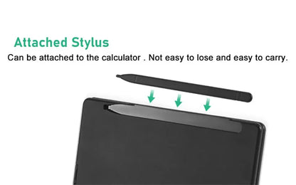 Solar Powered Scientific Calculator & 6 Inch Writing Tablet Foldable 10 Digit LCD Display For Office Student Teachers Accountant