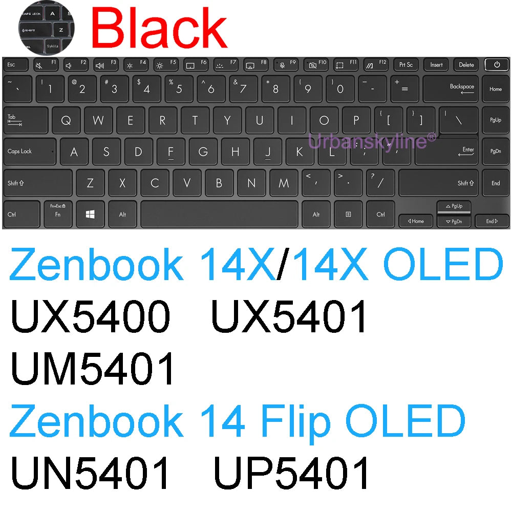 Keyboard Cover for ASUS Zenbook 14 Flip 14X OLED Pro UX3406 UX3405 UX3404 UX3402 UM3402 UP3404 Q425 Silicone Protector Skin Case