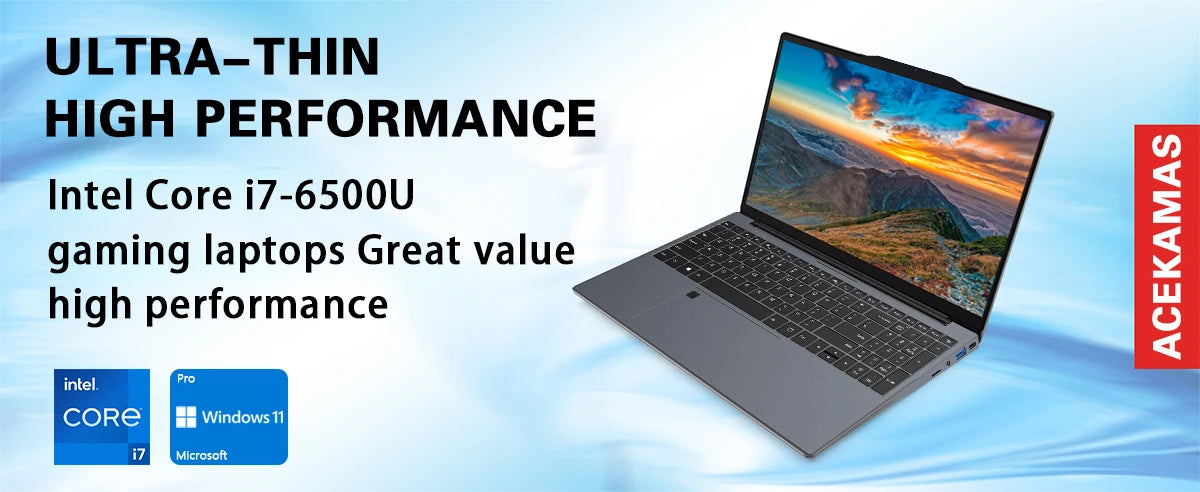 ACEKAMAS 15.6" Intel Core i7 6500U i3 6100U Laptop Computer Windows 11 Pro 16GB DDR4 1TB SSD Notebook PC Portable Laptops Gaming