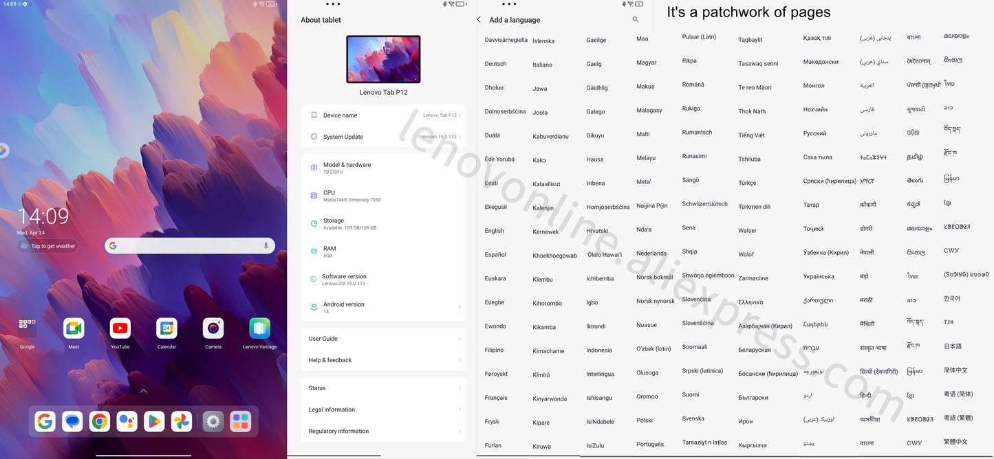 Global Rom Lenovo Xiaoxin Pad Plus 12.7" TB372FC Matte Display Natural Light Anti-Glare 60Hz Comfortable Visual Android Tablet