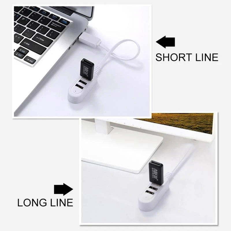 3 Port USB Hub USB 2.0 Splitter For Data Charging USB Charger Hub Laptop PC Computer Accessories USB Cable Extend Adapter